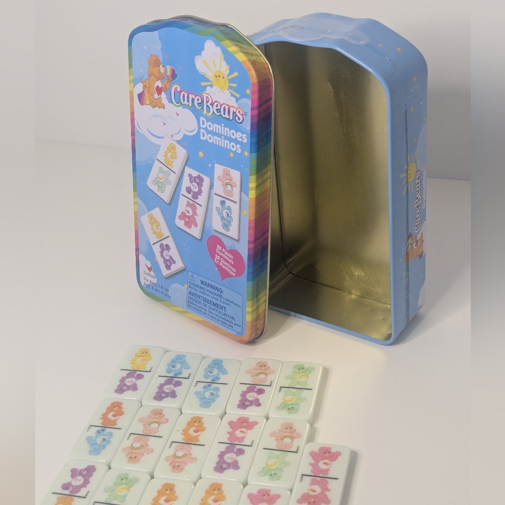 2003 Care Bears Dominoes Set Age 5+ in metal tin Complete (28) nostalgic game - Picture 4 of 5